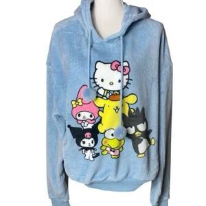 Sanrio Womens Blue Hello Kitty and Friends Graphic Hoodie Sweatshirt Size XL